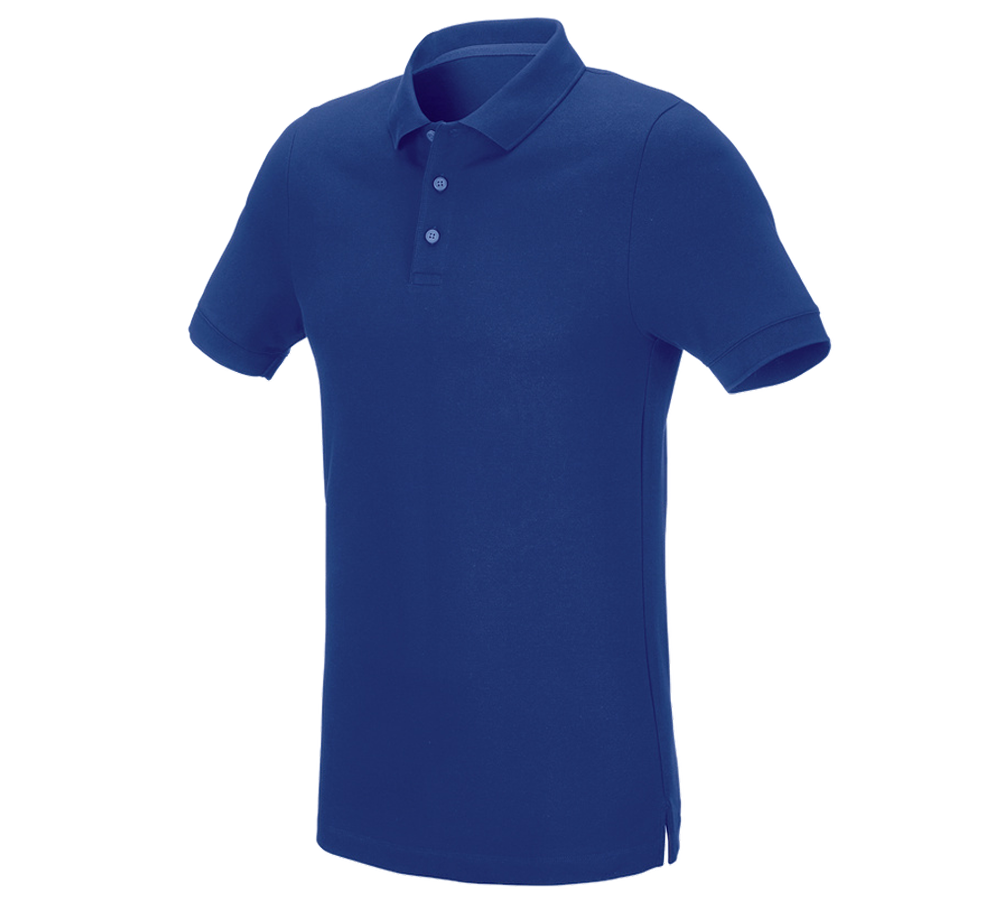 Plumbers / Installers: e.s. Pique-Polo cotton stretch, slim fit + royal