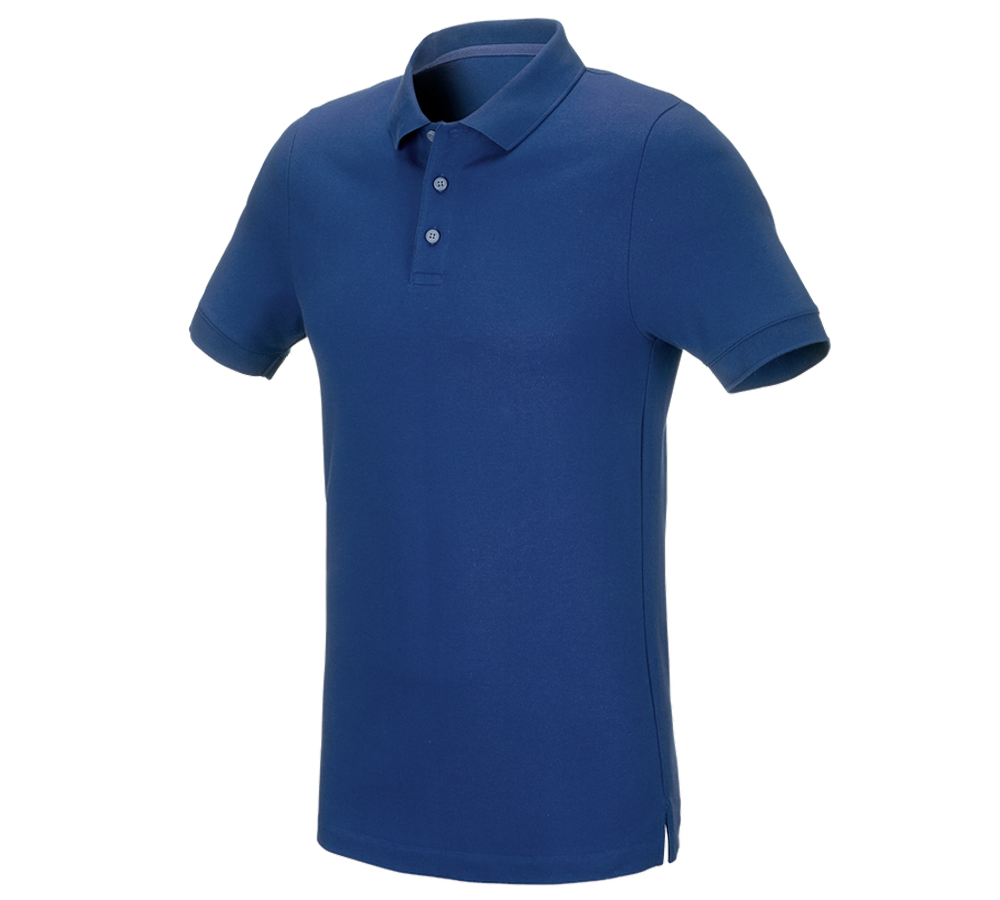 Shirts, Pullover & more: e.s. Pique-Polo cotton stretch, slim fit + alkaliblue