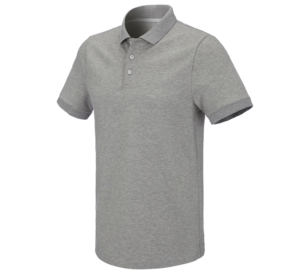 Plumbers / Installers: e.s. Pique-Polo cotton stretch + grey melange