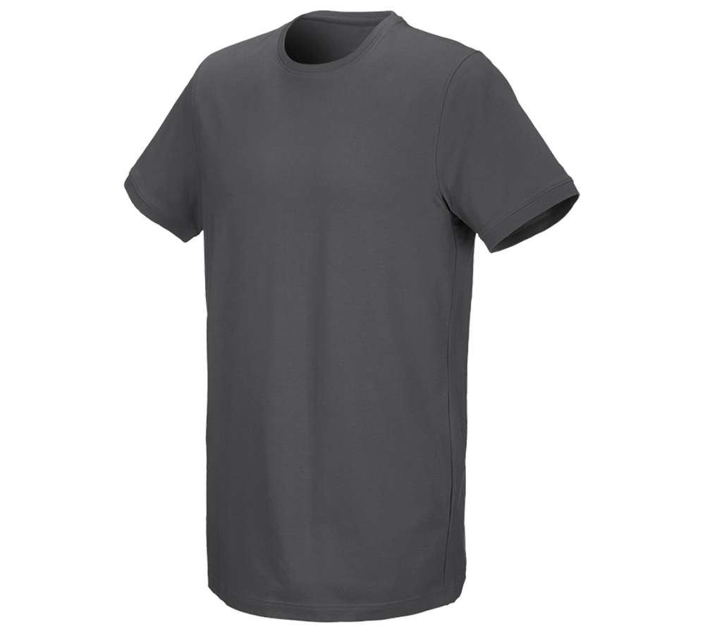 Topics: e.s. T-shirt cotton stretch, long fit + anthracite