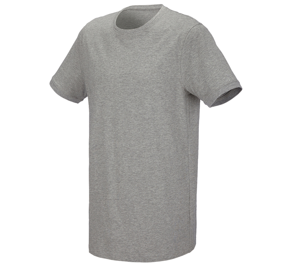 Topics: e.s. T-shirt cotton stretch, long fit + grey melange
