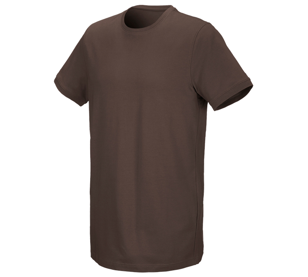 Plumbers / Installers: e.s. T-shirt cotton stretch, long fit + chestnut