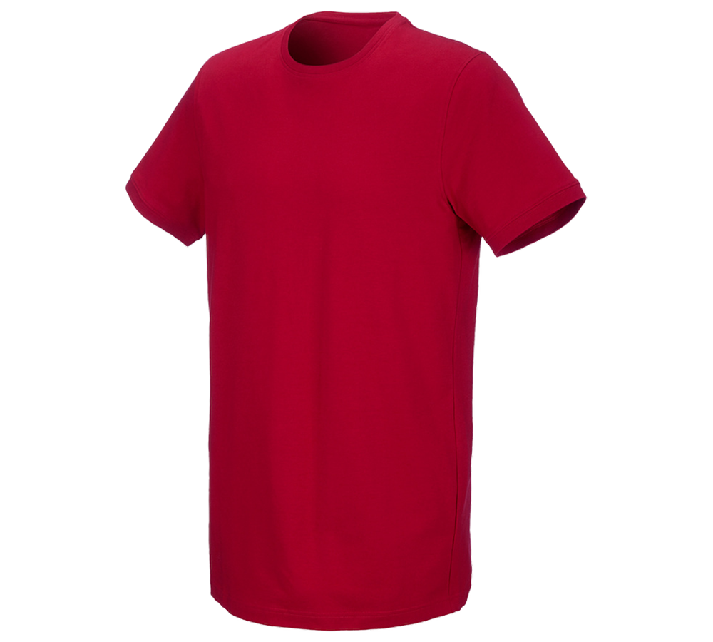 Topics: e.s. T-shirt cotton stretch, long fit + fiery red