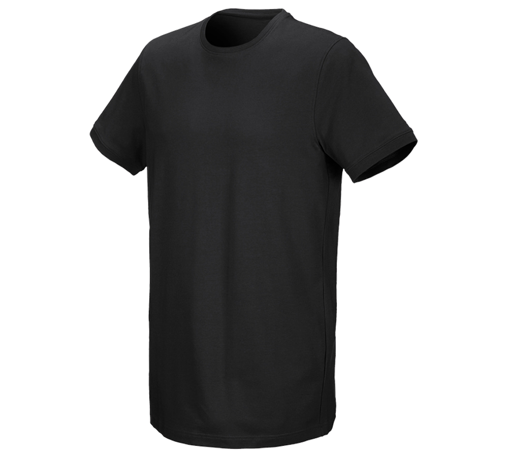 Shirts, Pullover & more: e.s. T-shirt cotton stretch, long fit + black