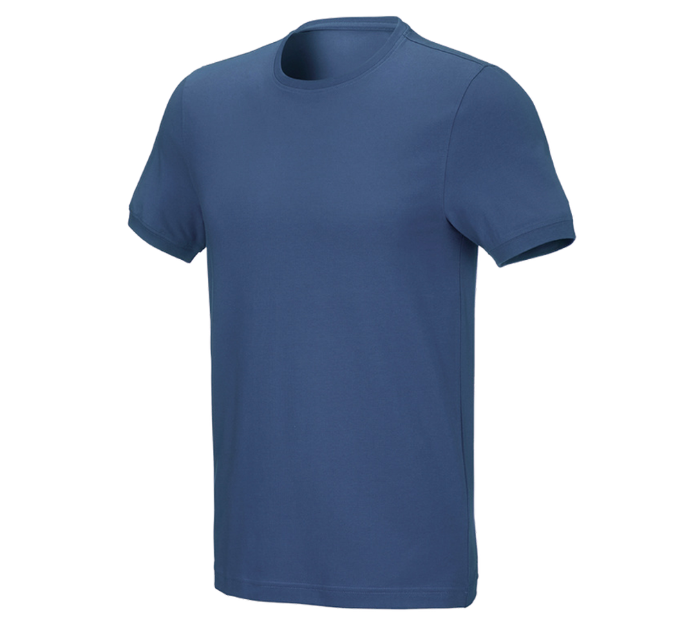Topics: e.s. T-shirt cotton stretch, slim fit + cobalt