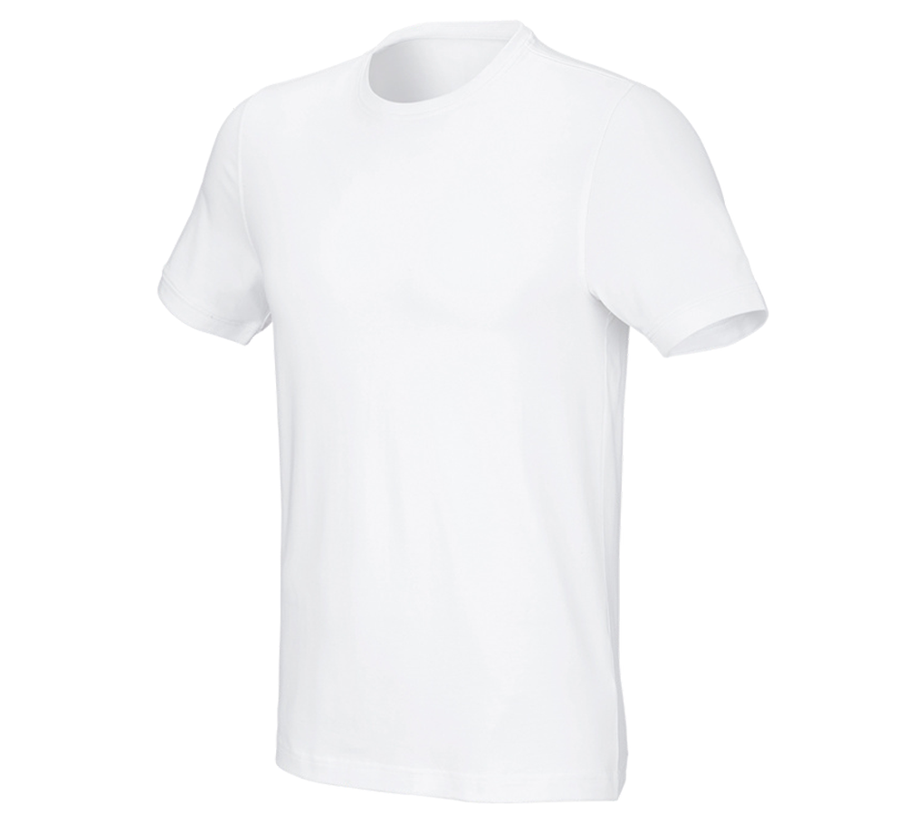 Topics: e.s. T-shirt cotton stretch, slim fit + white