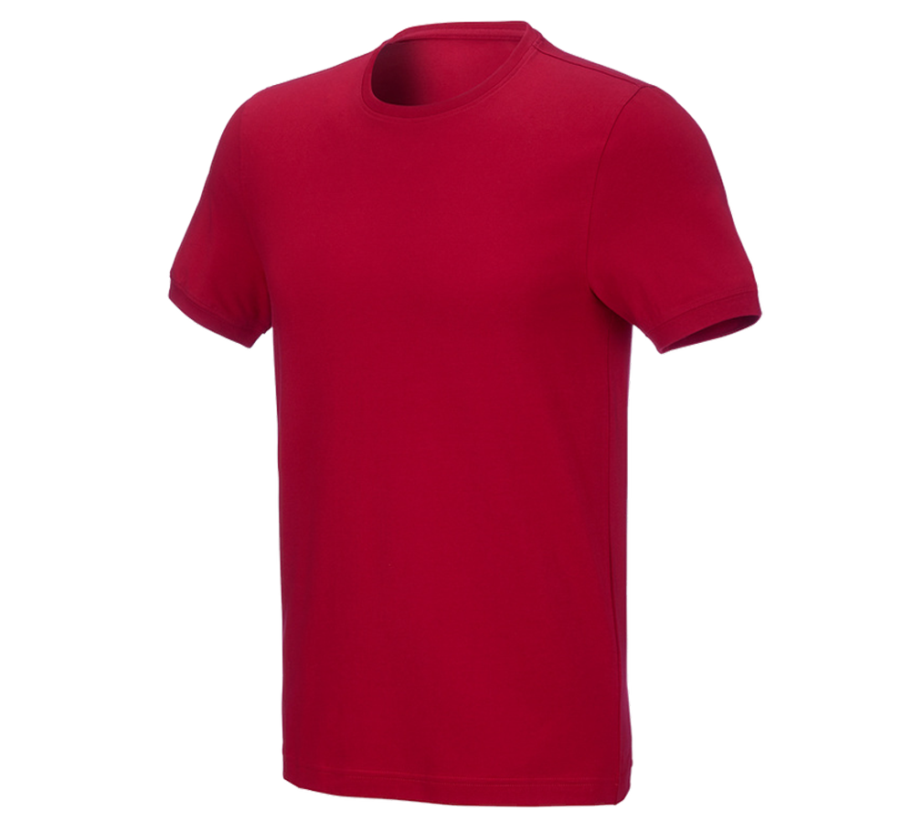 Topics: e.s. T-shirt cotton stretch, slim fit + fiery red