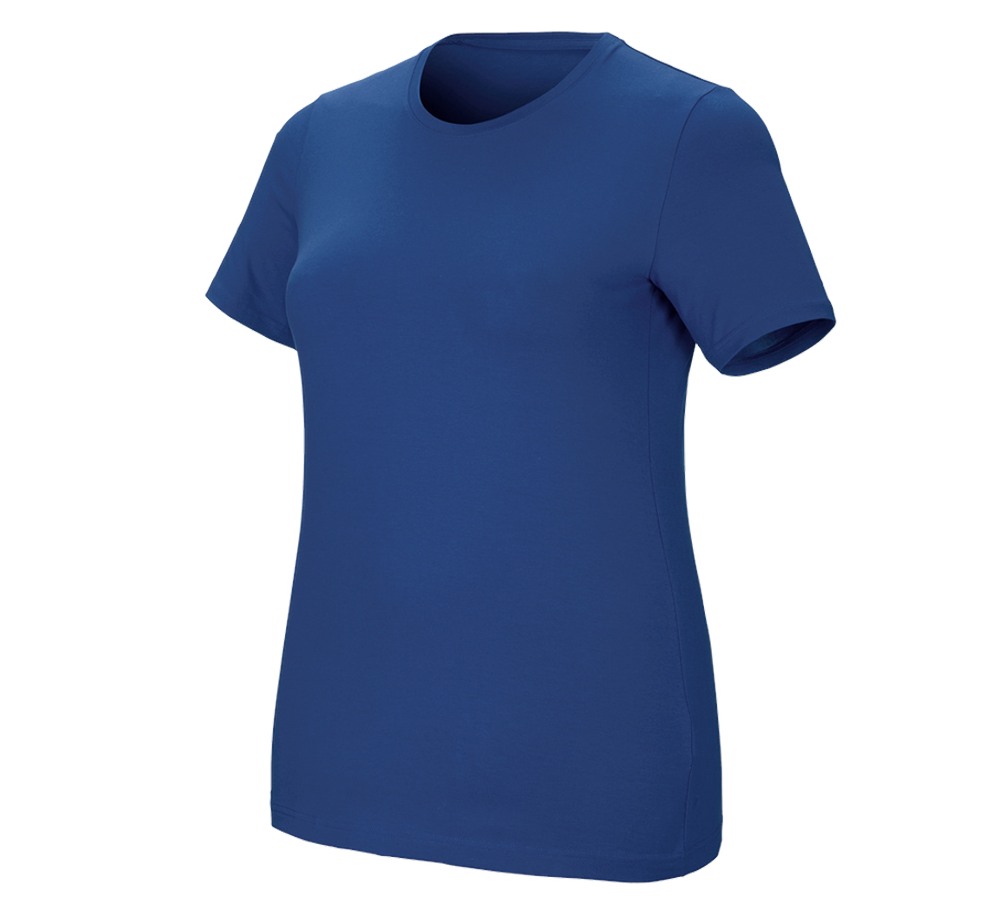 Shirts, Pullover & more: e.s. T-shirt cotton stretch, ladies', plus fit + alkaliblue