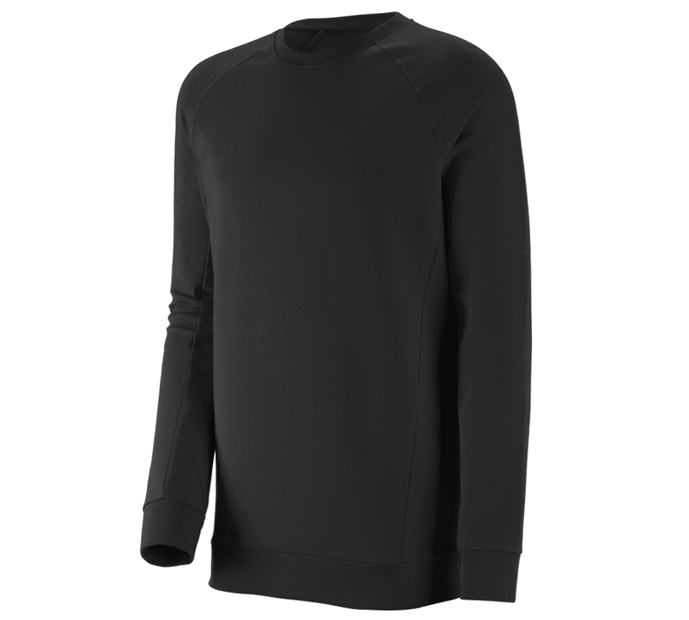 Topics: e.s. Sweatshirt cotton stretch, long fit + black