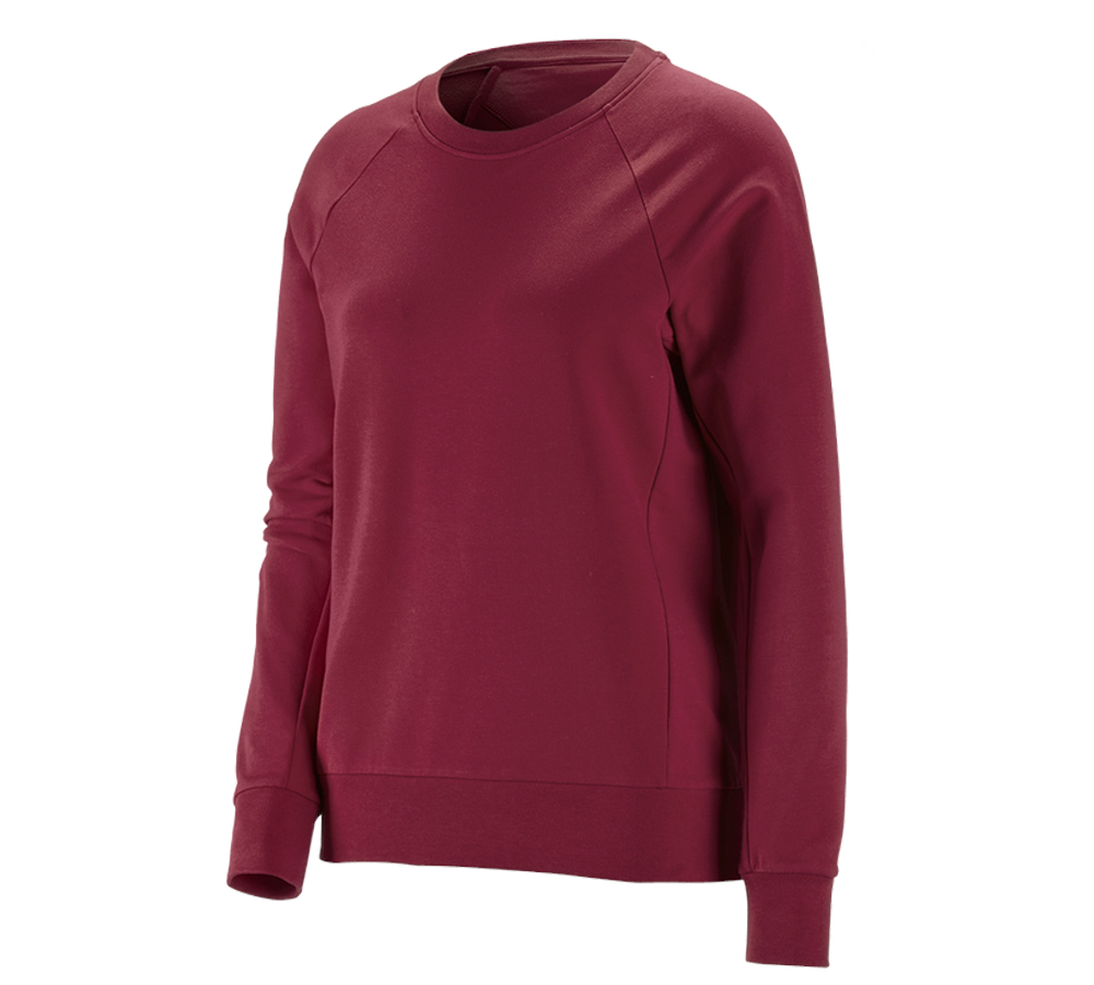 Topics: e.s. Sweatshirt cotton stretch, ladies' + bordeaux