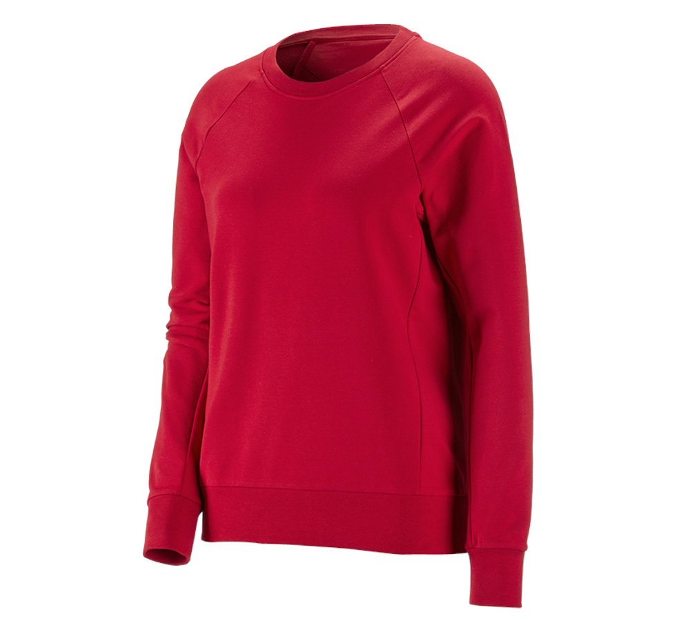 Plumbers / Installers: e.s. Sweatshirt cotton stretch, ladies' + fiery red