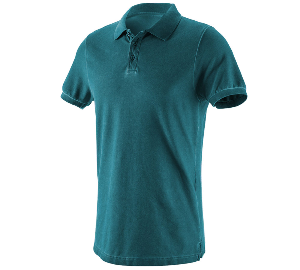 Plumbers / Installers: e.s. Polo shirt vintage cotton stretch + darkcyan vintage