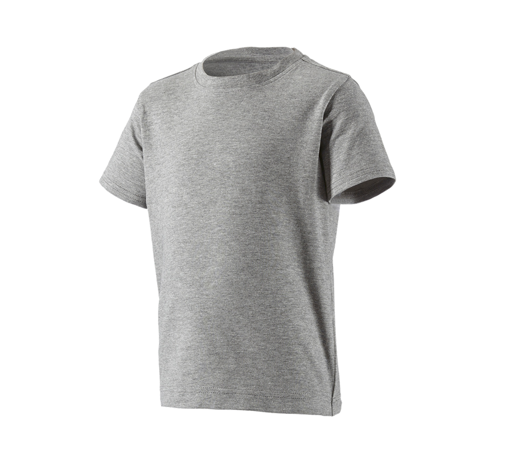 Topics: e.s. T-Shirt cotton stretch, children's + grey melange