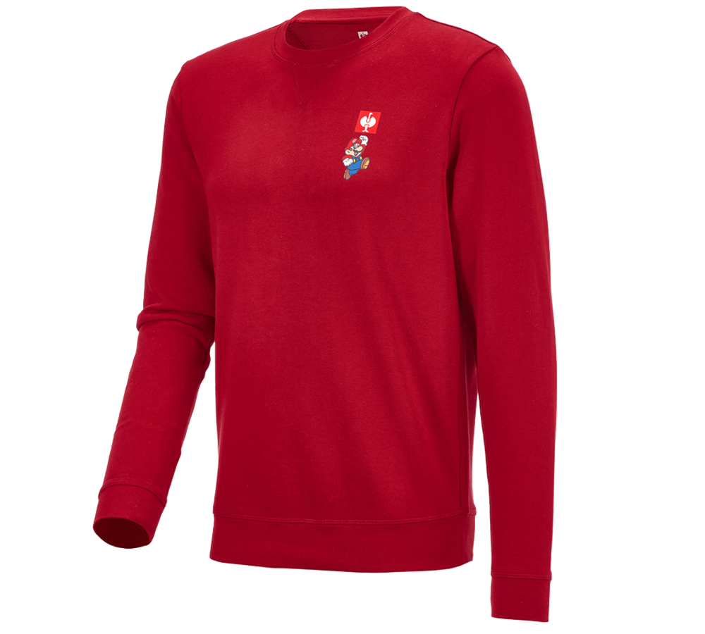 Shirts, Pullover & more: Super Mario Sweatshirt, men's + fiery red