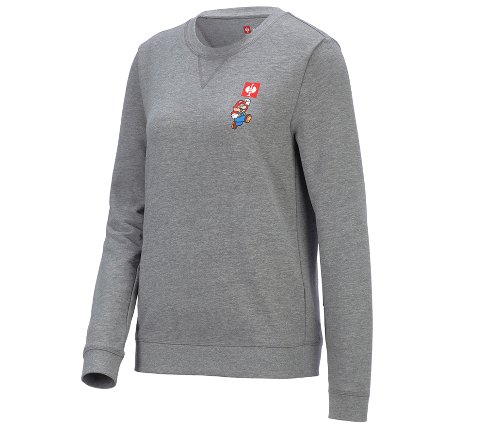 Collaborations: Super Mario Sweatshirt, ladies' + grey melange