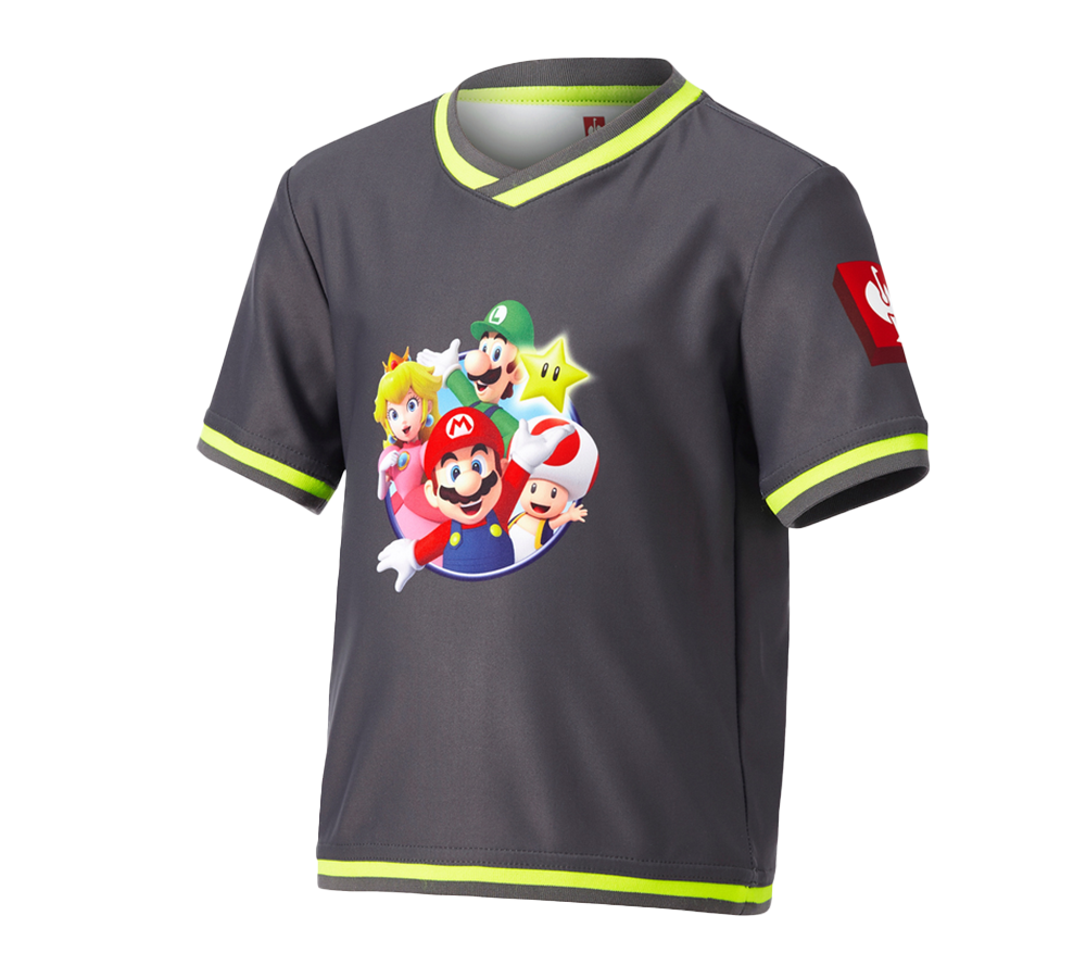 Clothing: Super Mario functional T-shirt, children’s + anthracite