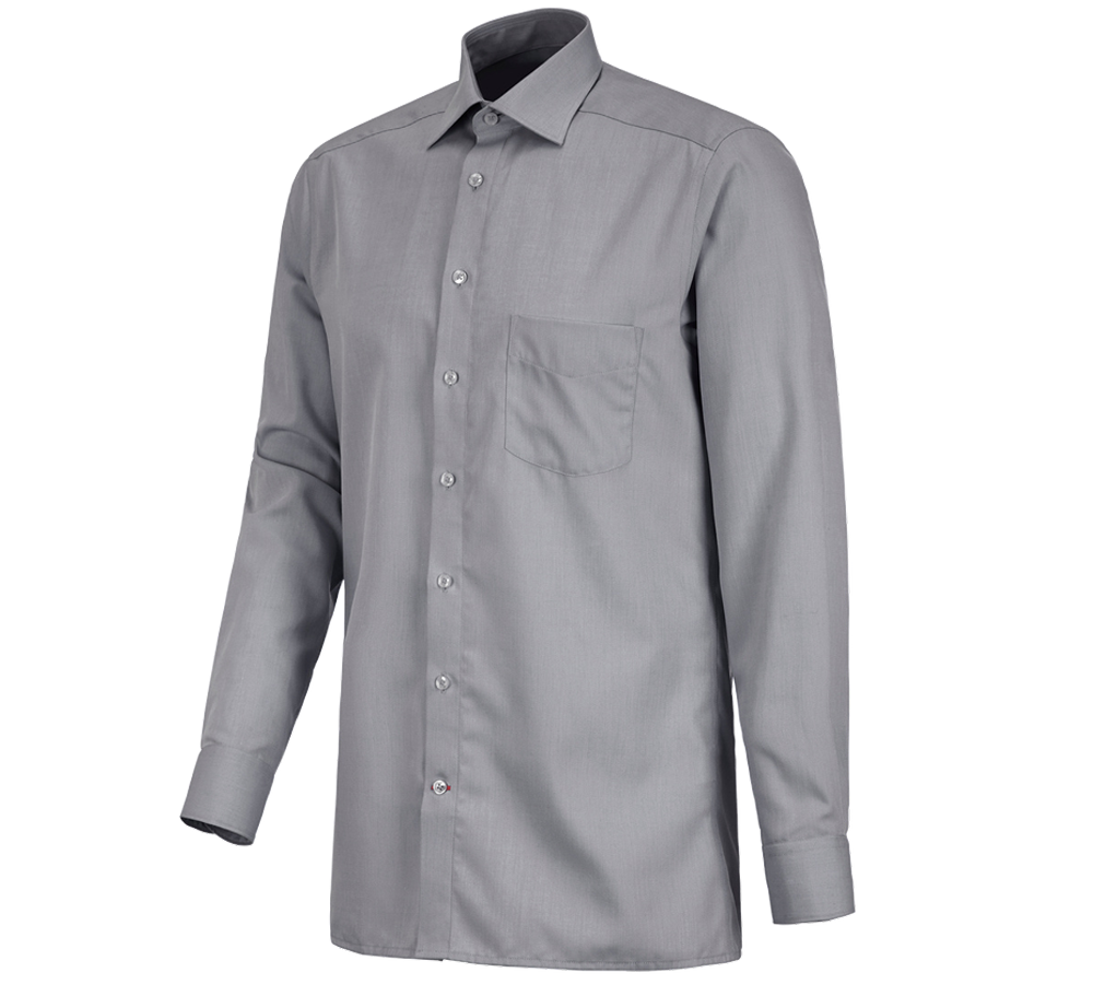 Shirts, Pullover & more: Business shirt e.s.comfort, long sleeved + grey melange