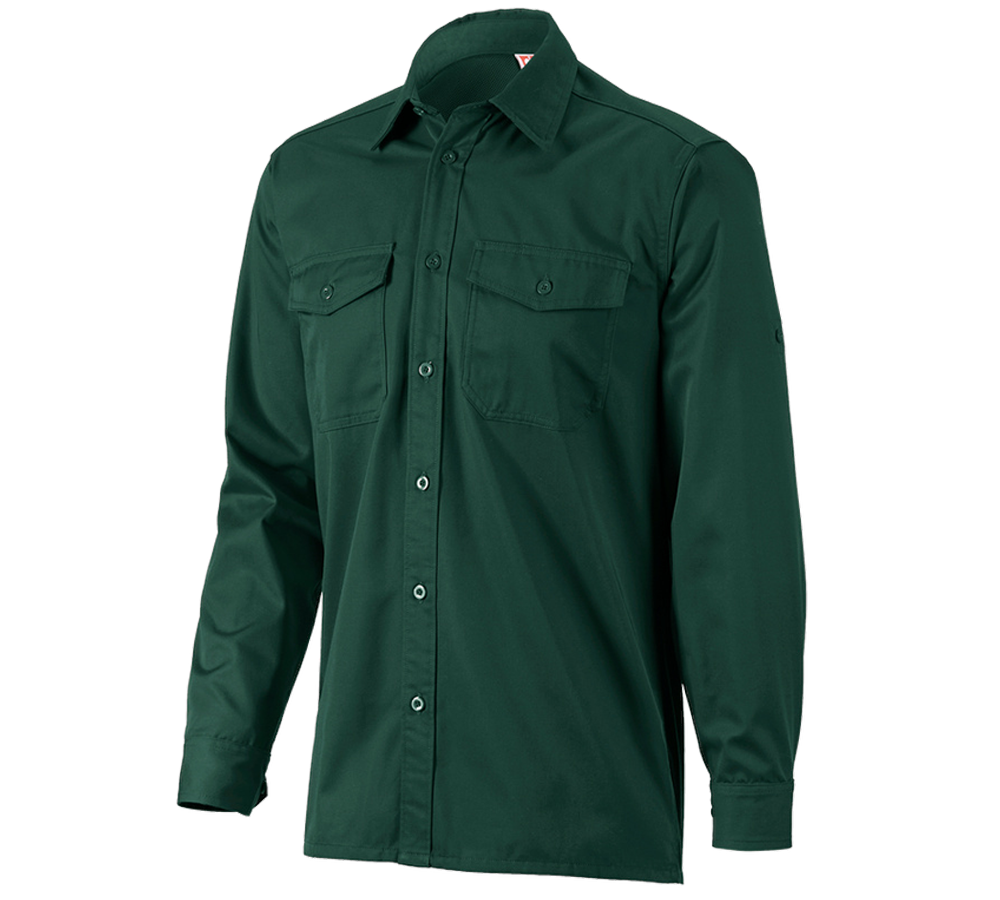 Shirts, Pullover & more: Work shirt e.s.classic, long sleeve + green