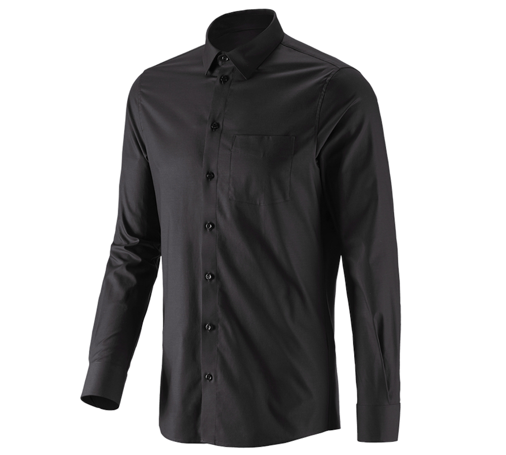 Topics: e.s. Business shirt cotton stretch, slim fit + black