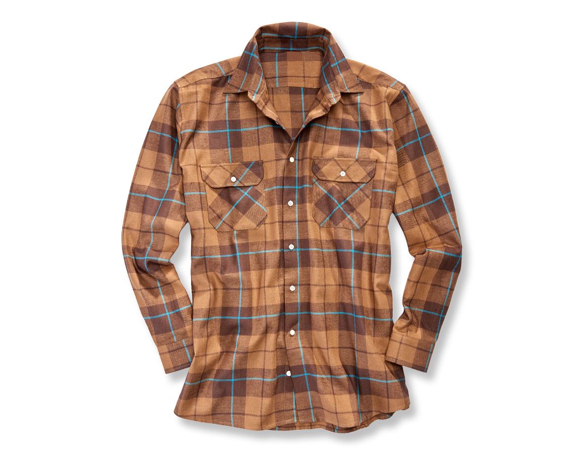 Shirts, Pullover & more: Cotton shirt Hannover normal length + chestnut/hazelnut/dark petrol