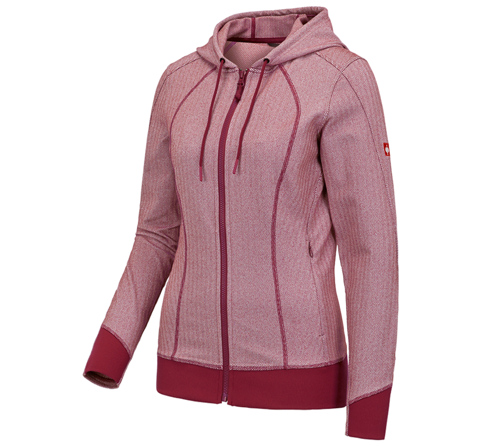 Topics: e.s. Functional hooded jacket herringbone, ladies' + ruby