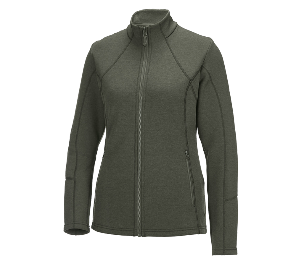 Shirts, Pullover & more: e.s. Functional sweat jacket melange, ladies' + thyme melange