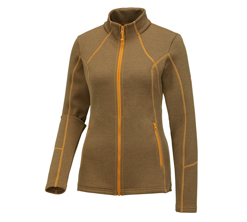 Work Jackets: e.s. Functional sweat jacket melange, ladies' + lightorange melange