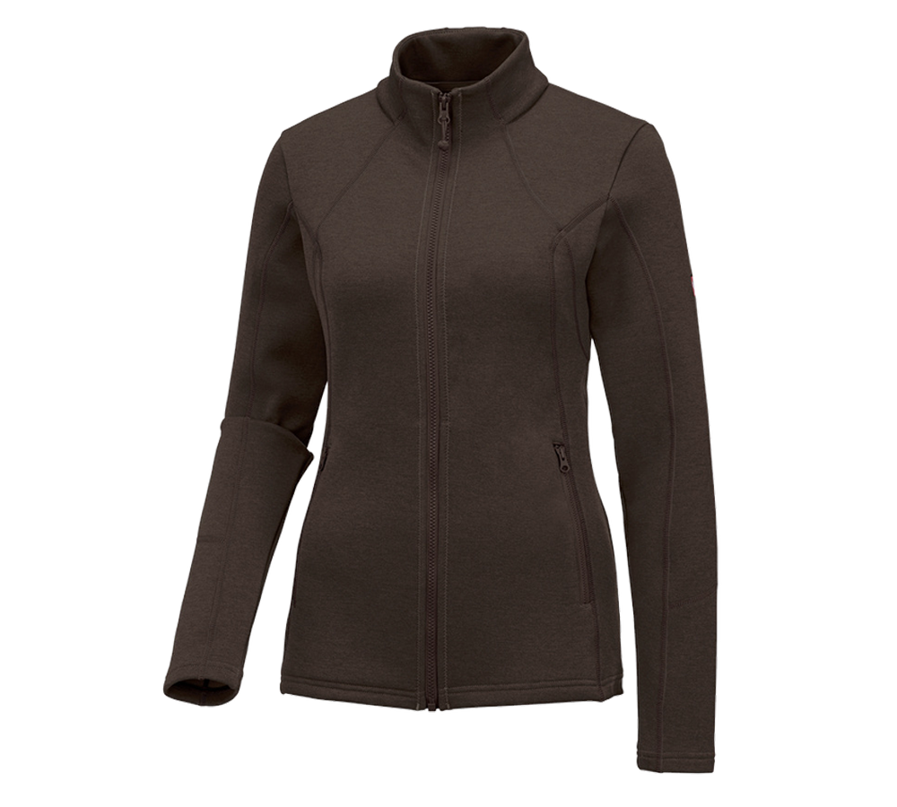 Shirts, Pullover & more: e.s. Functional sweat jacket melange, ladies' + chestnut melange