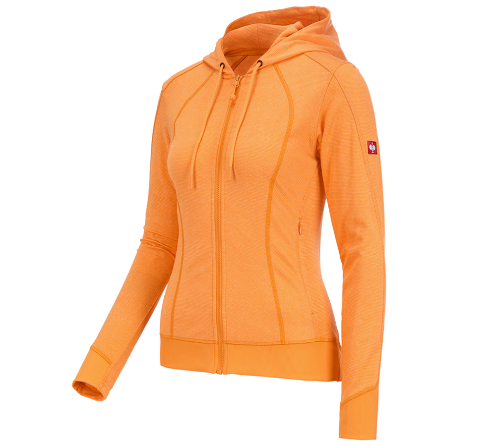 Work Jackets: e.s. Functional hooded jacket stripe, ladies' + lightorange