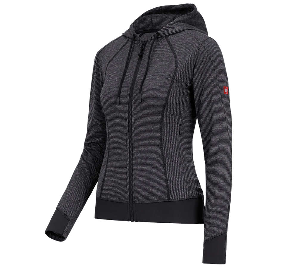 Shirts, Pullover & more: e.s. Functional hooded jacket stripe, ladies' + black