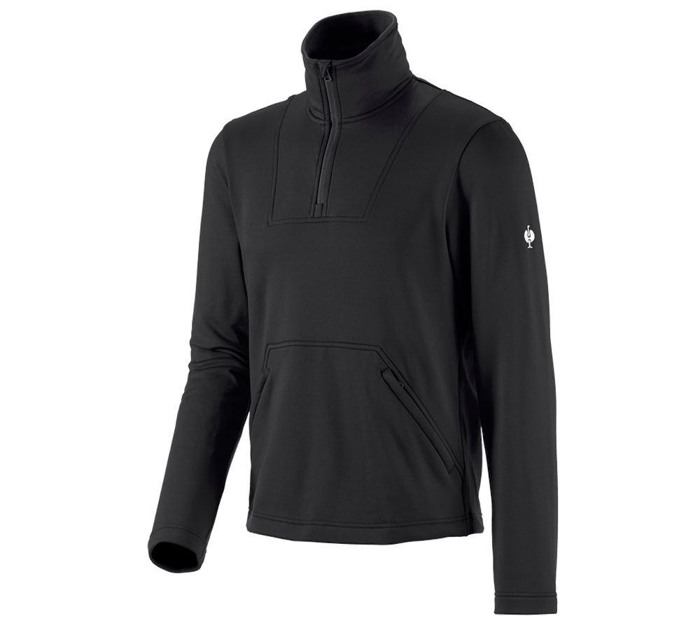 Shirts, Pullover & more: Functional-troyer thermo stretch e.s.concrete + black