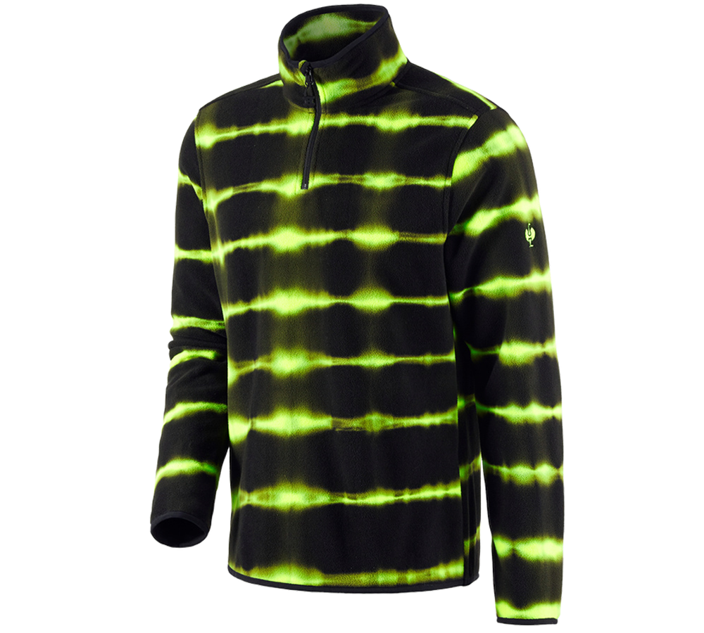 Shirts, Pullover & more: Fleece troyer tie-dye e.s.motion ten + black/high-vis yellow