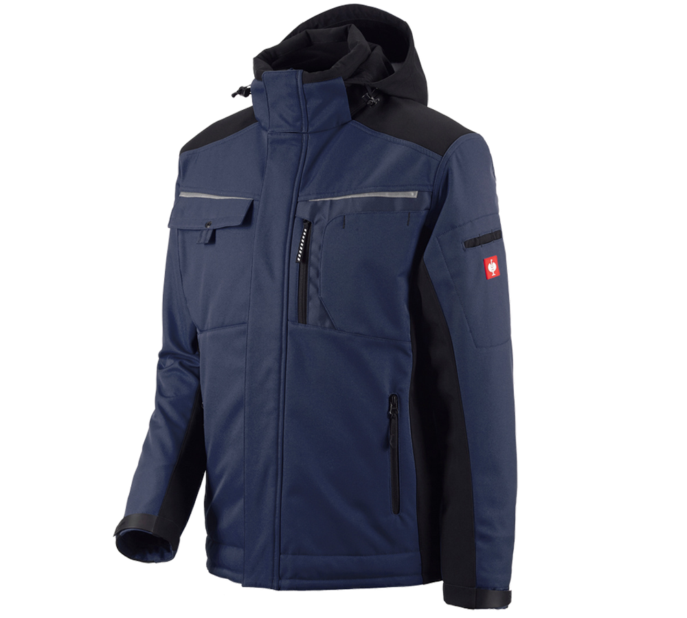 Work Jackets: Softshell jacket e.s.motion + navy/black