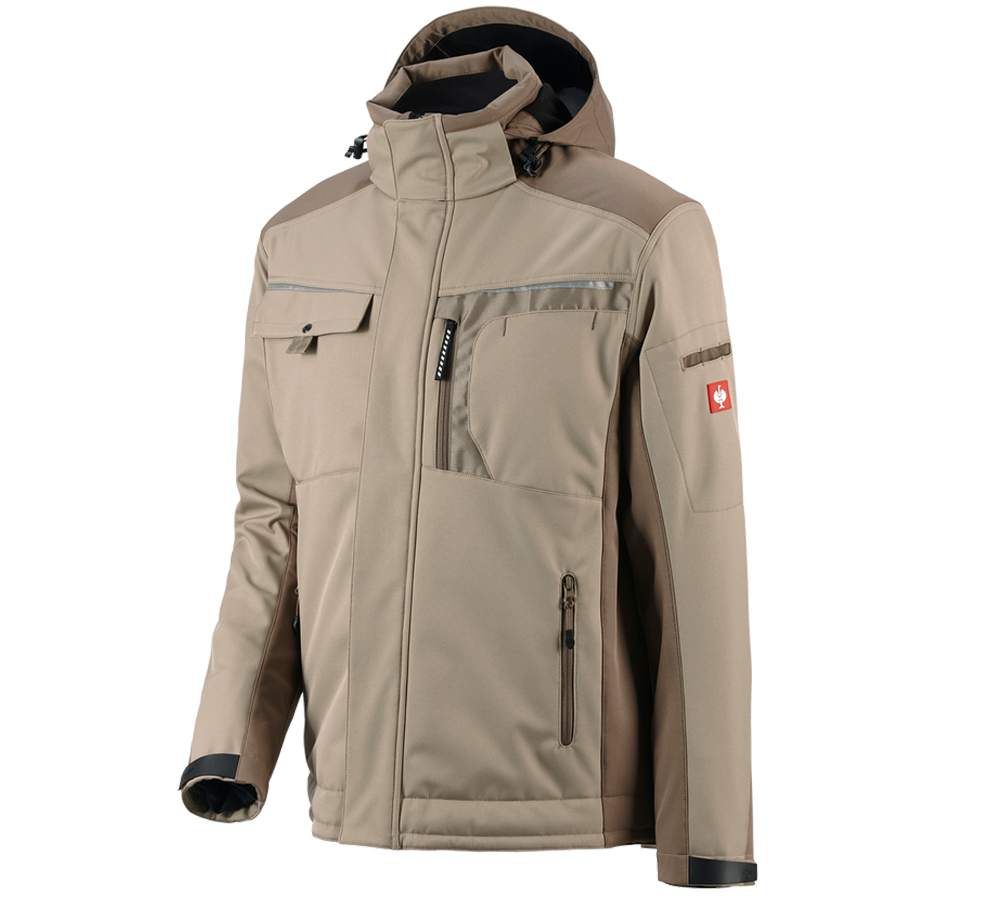 Plumbers / Installers: Softshell jacket e.s.motion + clay/peat