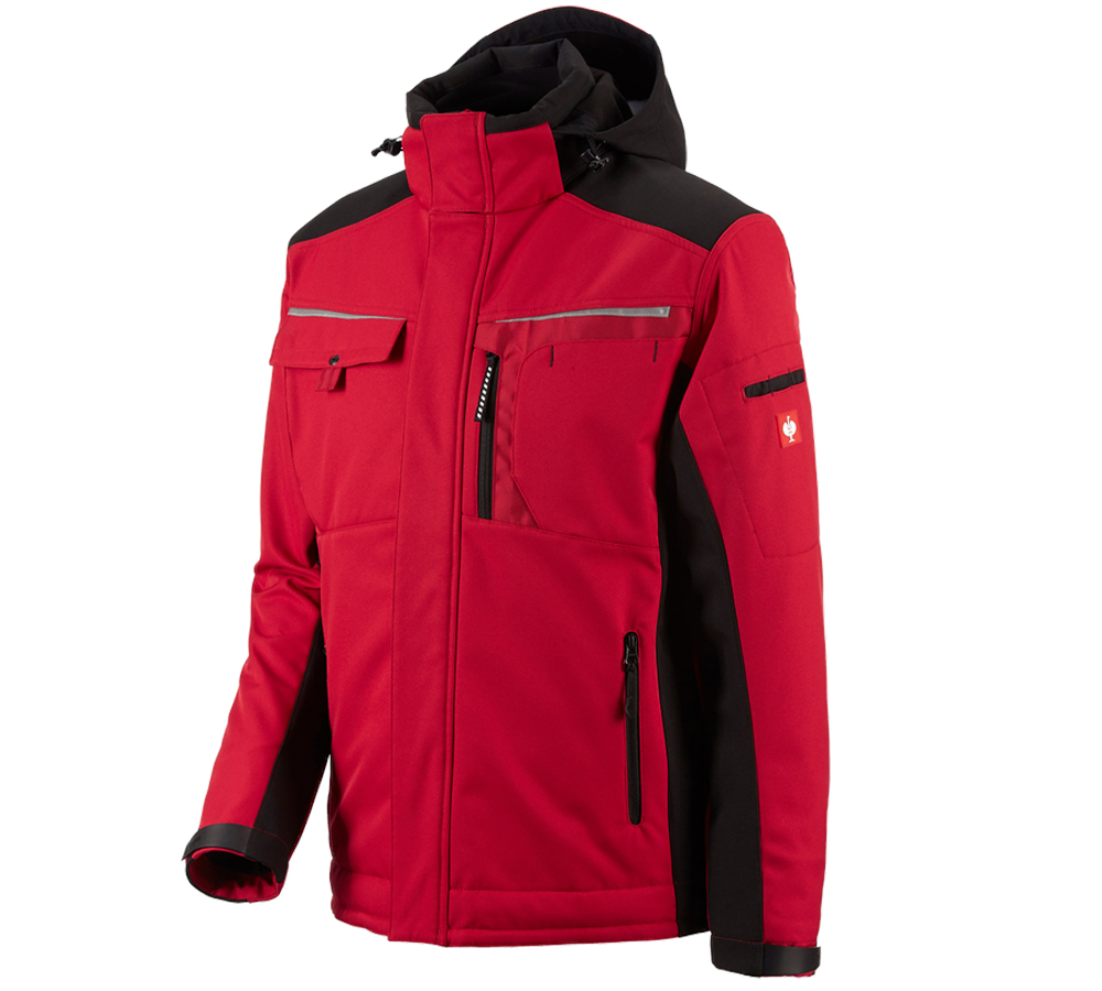 Plumbers / Installers: Softshell jacket e.s.motion + red/black