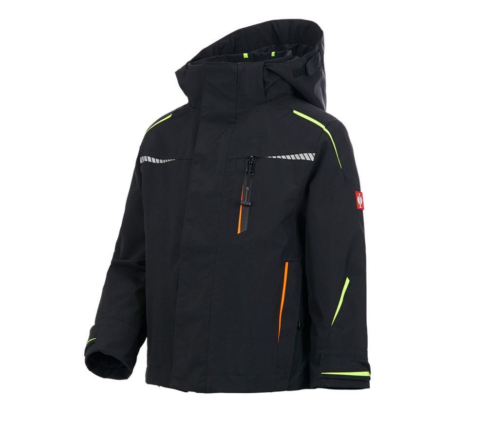 Jackets: 3 in 1 functional jacket e.s.motion 2020,  childr. + black/high-vis yellow/high-vis orange