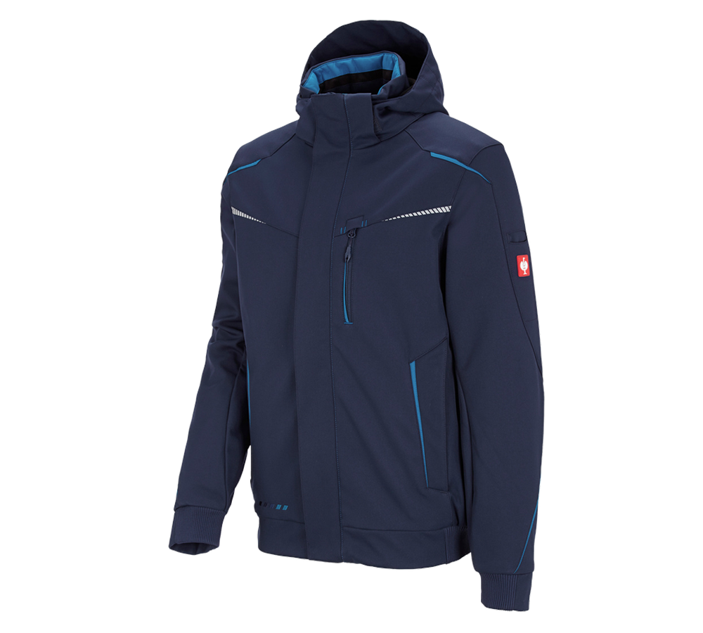 Plumbers / Installers: Winter softshell jacket e.s.motion 2020, men's + navy/atoll