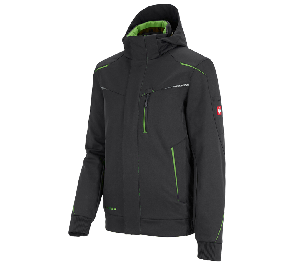 Work Jackets: Winter softshell jacket e.s.motion 2020, men's + black/seagreen