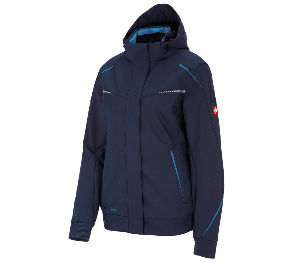 Plumbers / Installers: Winter softshell jacket e.s.motion 2020, ladies' + navy/atoll