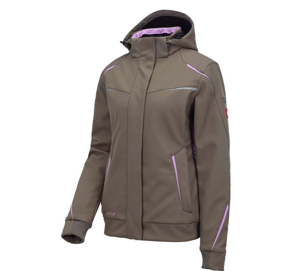 Plumbers / Installers: Winter softshell jacket e.s.motion 2020, ladies' + stone/lavender