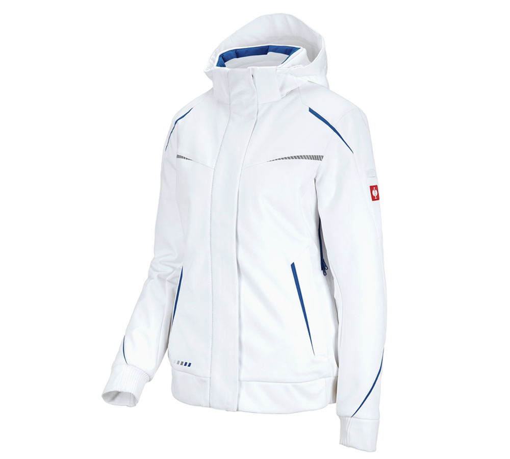 Cold: Winter softshell jacket e.s.motion 2020, ladies' + white/gentianblue