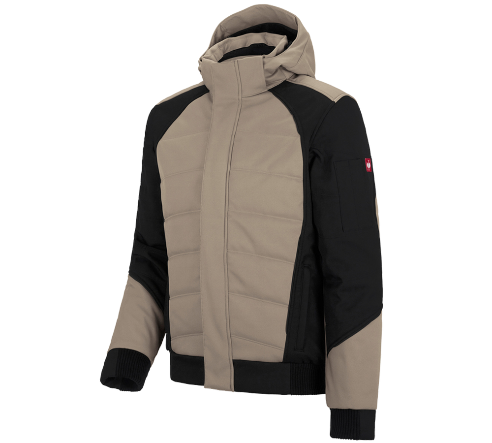 Work Jackets: Winter softshell jacket e.s.vision + clay/black