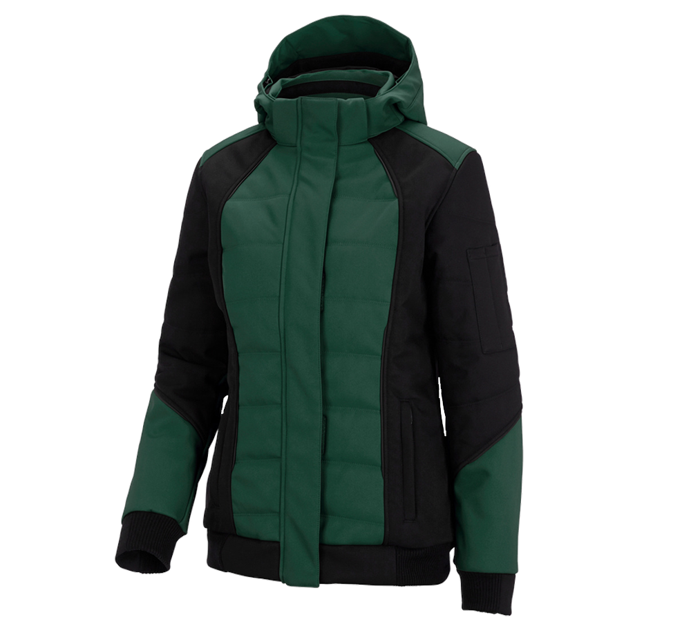 Topics: Winter softshell jacket e.s.vision, ladies' + green/black