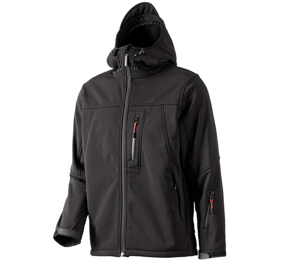 Gardening / Forestry / Farming: Softshell hooded jacket Aspen + black