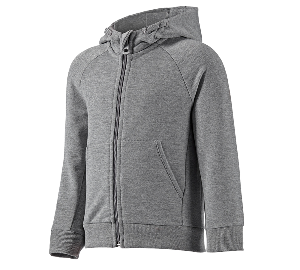 Topics: e.s. Hoody sweatjacket cotton stretch, children’s + grey melange