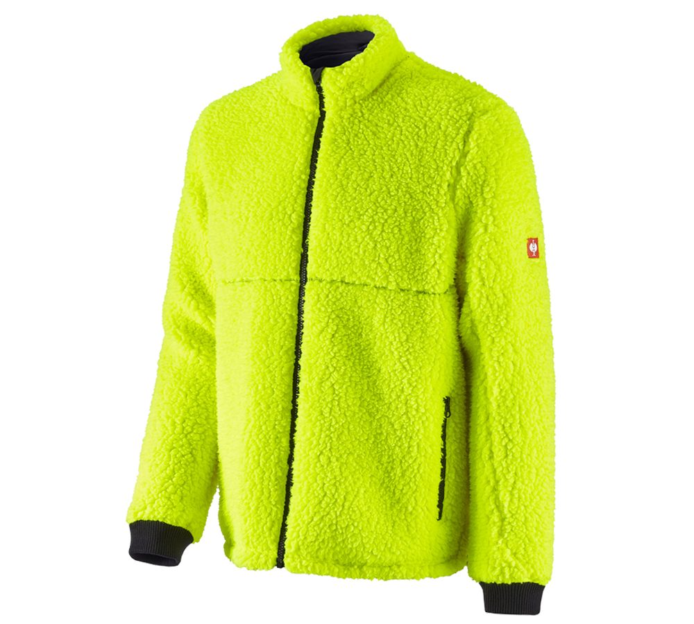 Cold: e.s. Forestry faux fur jacket + high-vis yellow