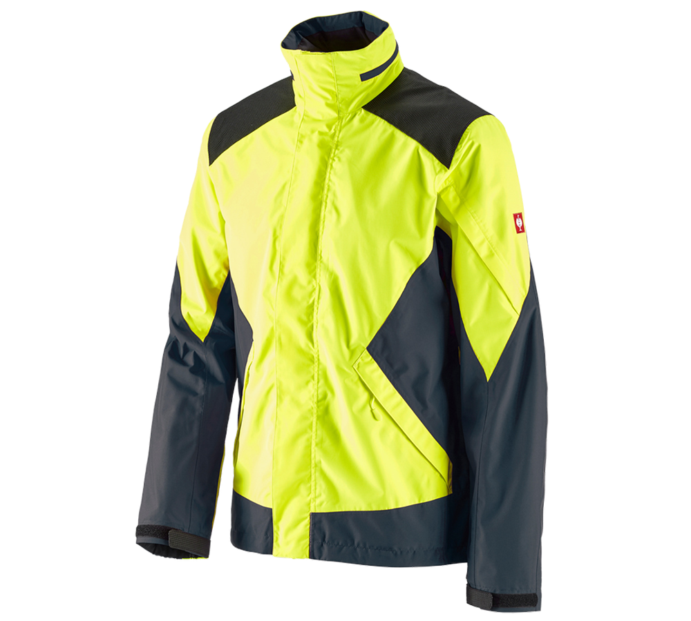 Work Jackets: e.s. Forestry rain jacket + high-vis yellow/cosmosblue