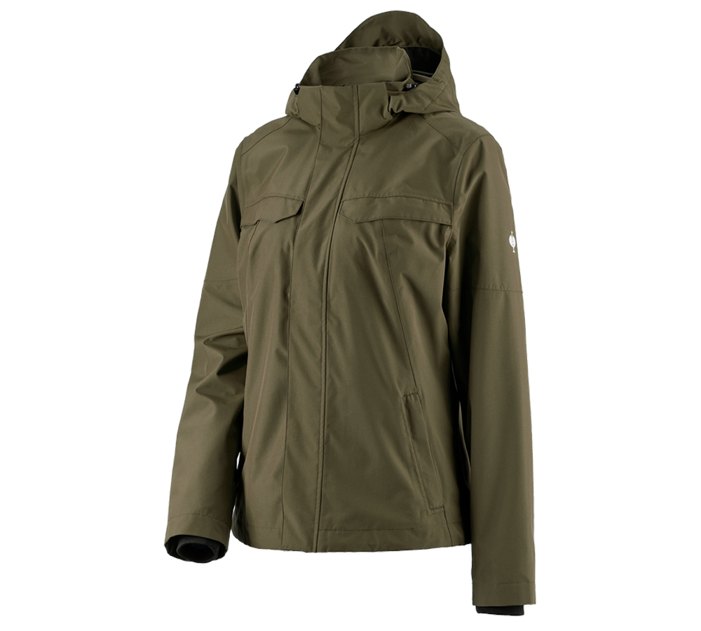Work Jackets: Rain jacket e.s.concrete, ladies' + mudgreen