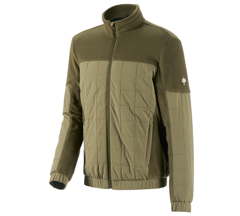 Topics: Hybrid fleece jacket e.s.concrete + mudgreen/stipagreen