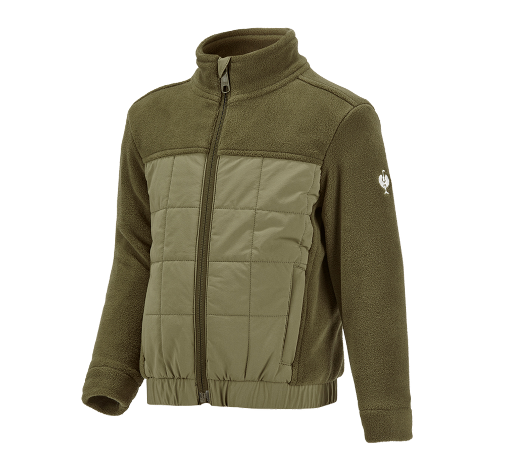 Topics: Hybrid fleece jacket e.s.concrete, children's + mudgreen/stipagreen